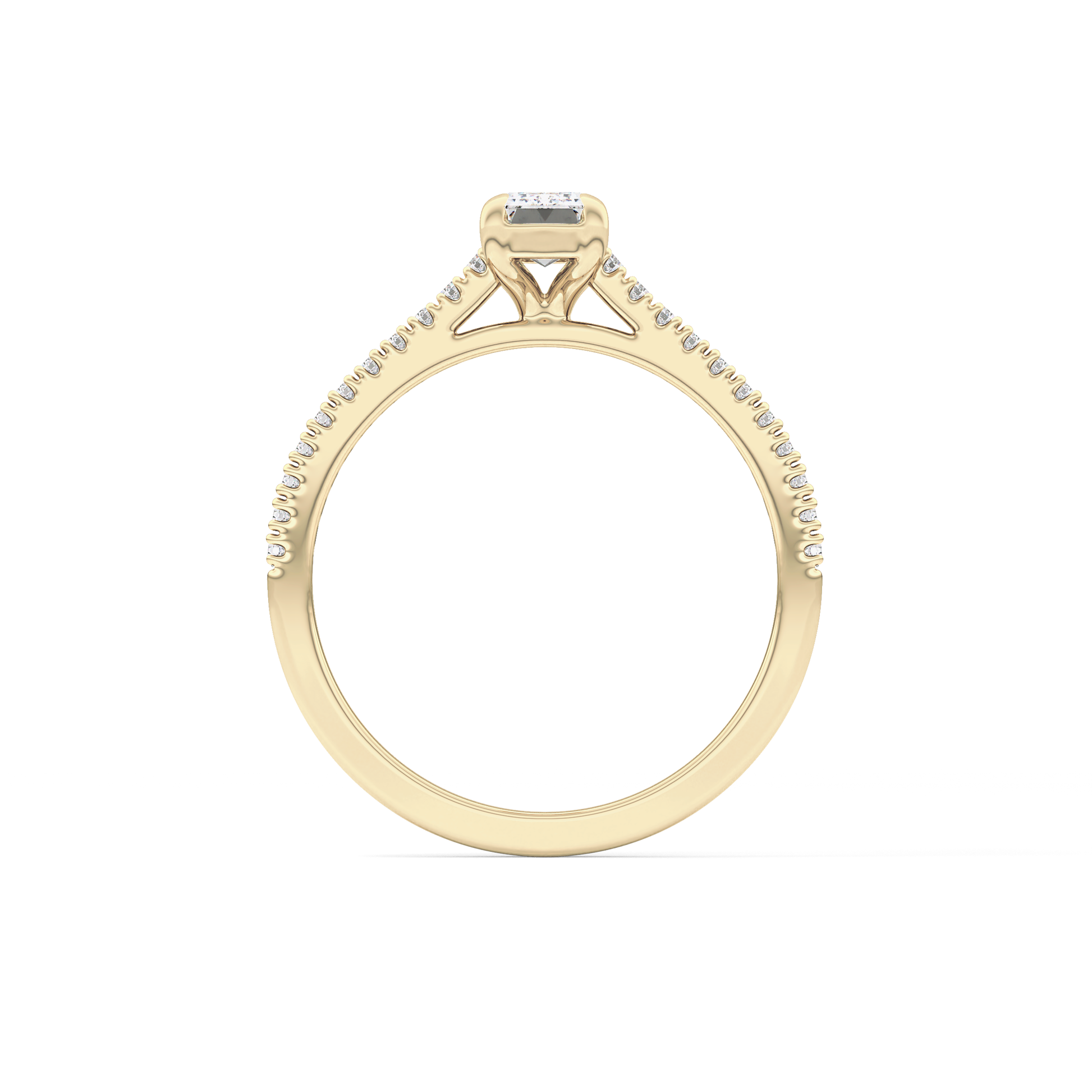 Emerald Pave Lab Grown Diamond Engagement Ring