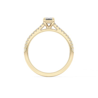 Emerald Pave Lab Grown Diamond Engagement Ring