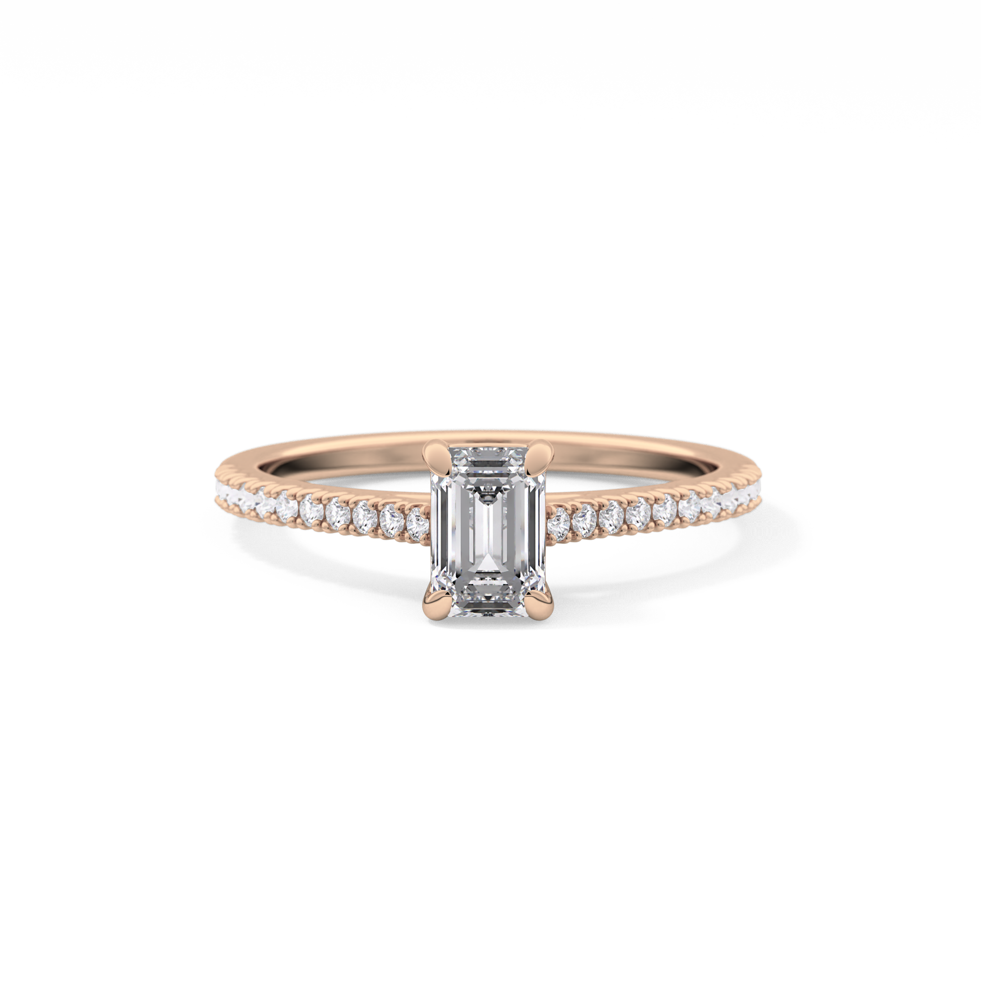 Emerald Pave Lab Grown Diamond Engagement Ring