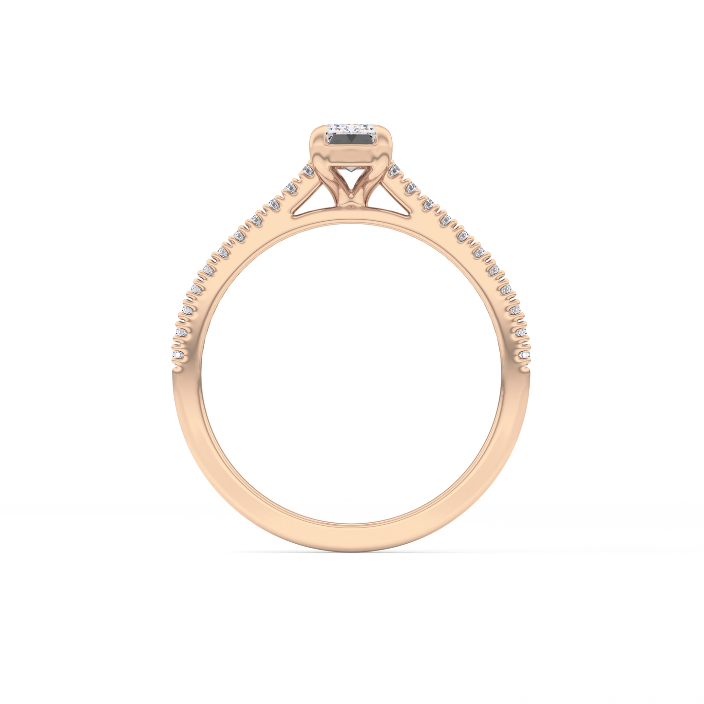 Emerald Pave Lab Grown Diamond Engagement Ring