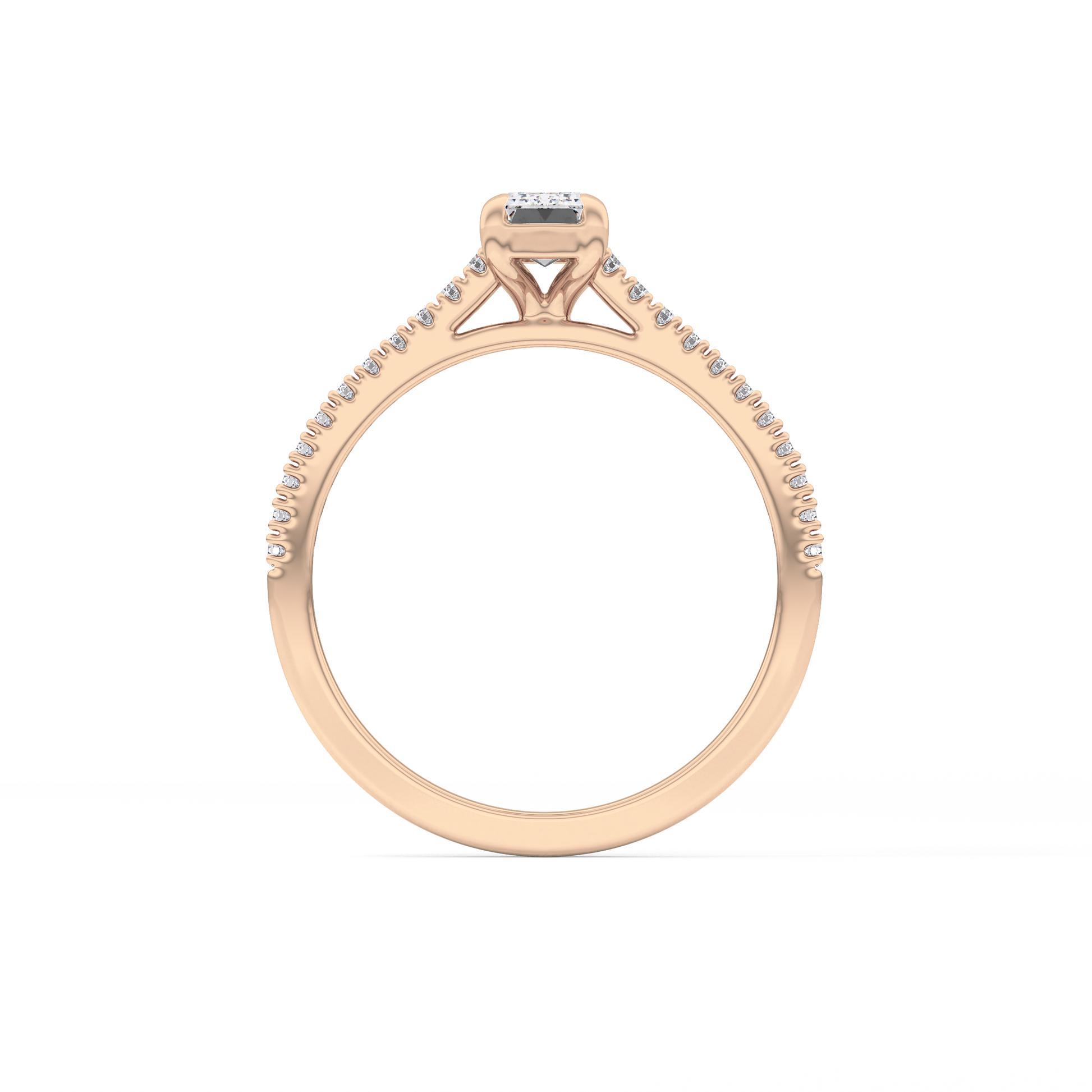 Emerald Pave Lab Grown Diamond Engagement Ring