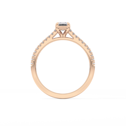 Emerald Pave Lab Grown Diamond Engagement Ring