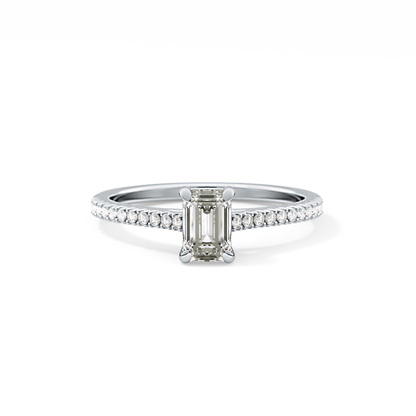Emerald Pave Lab Grown Diamond Engagement Ring