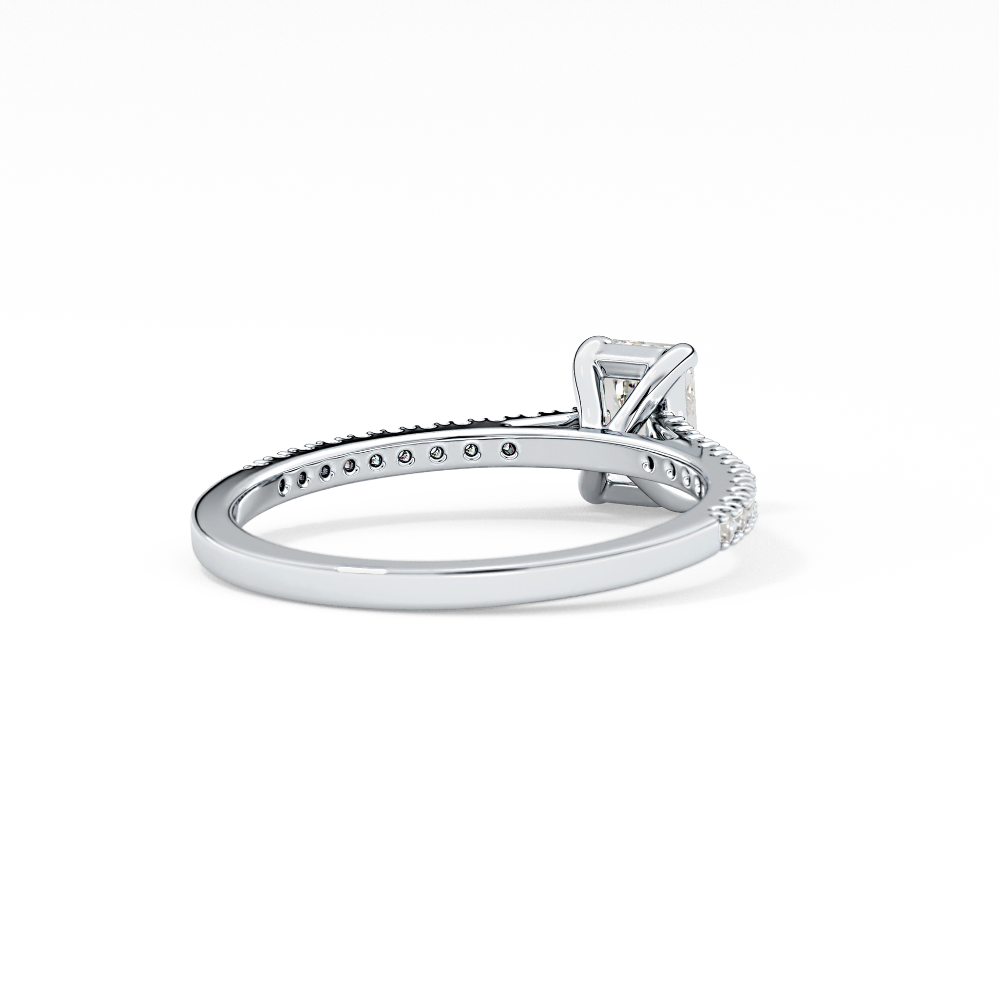 Emerald Pave Lab Grown Diamond Engagement Ring