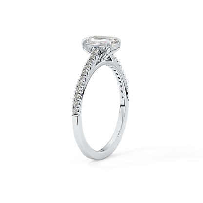 Emerald Pave Lab Grown Diamond Engagement Ring