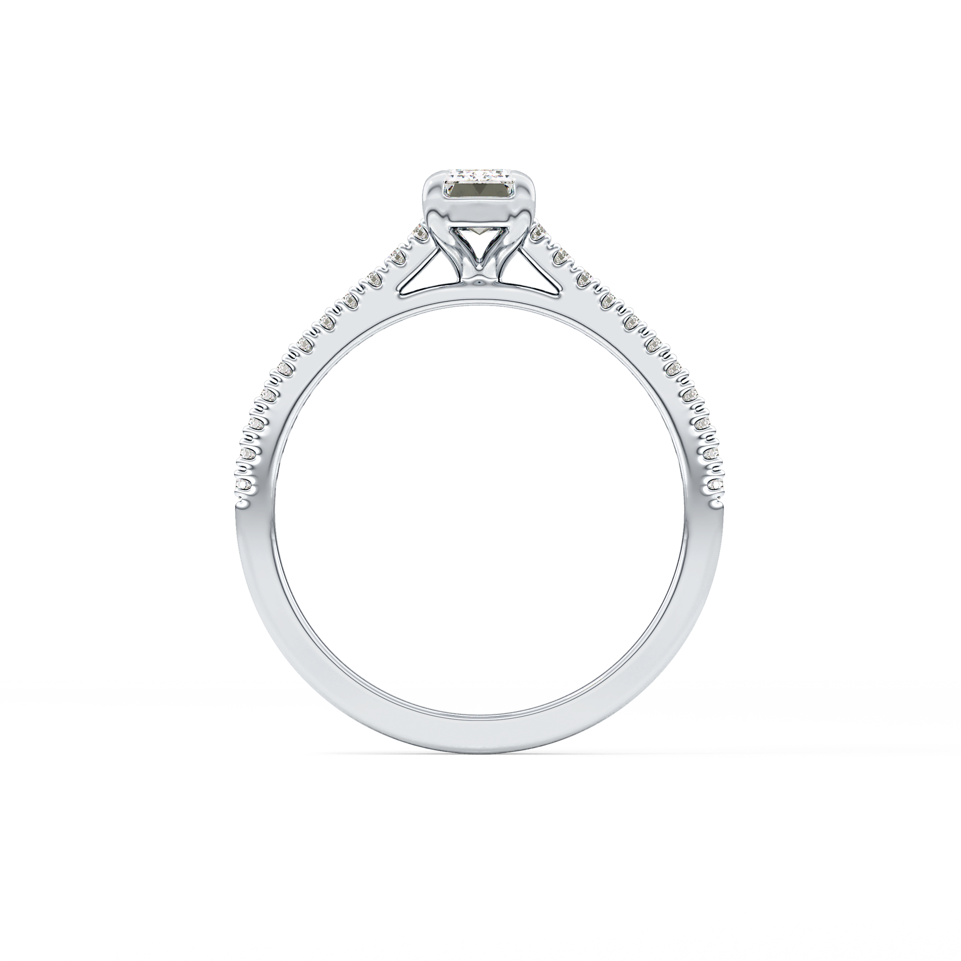 Emerald Pave Lab Grown Diamond Engagement Ring