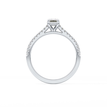 Emerald Pave Lab Grown Diamond Engagement Ring