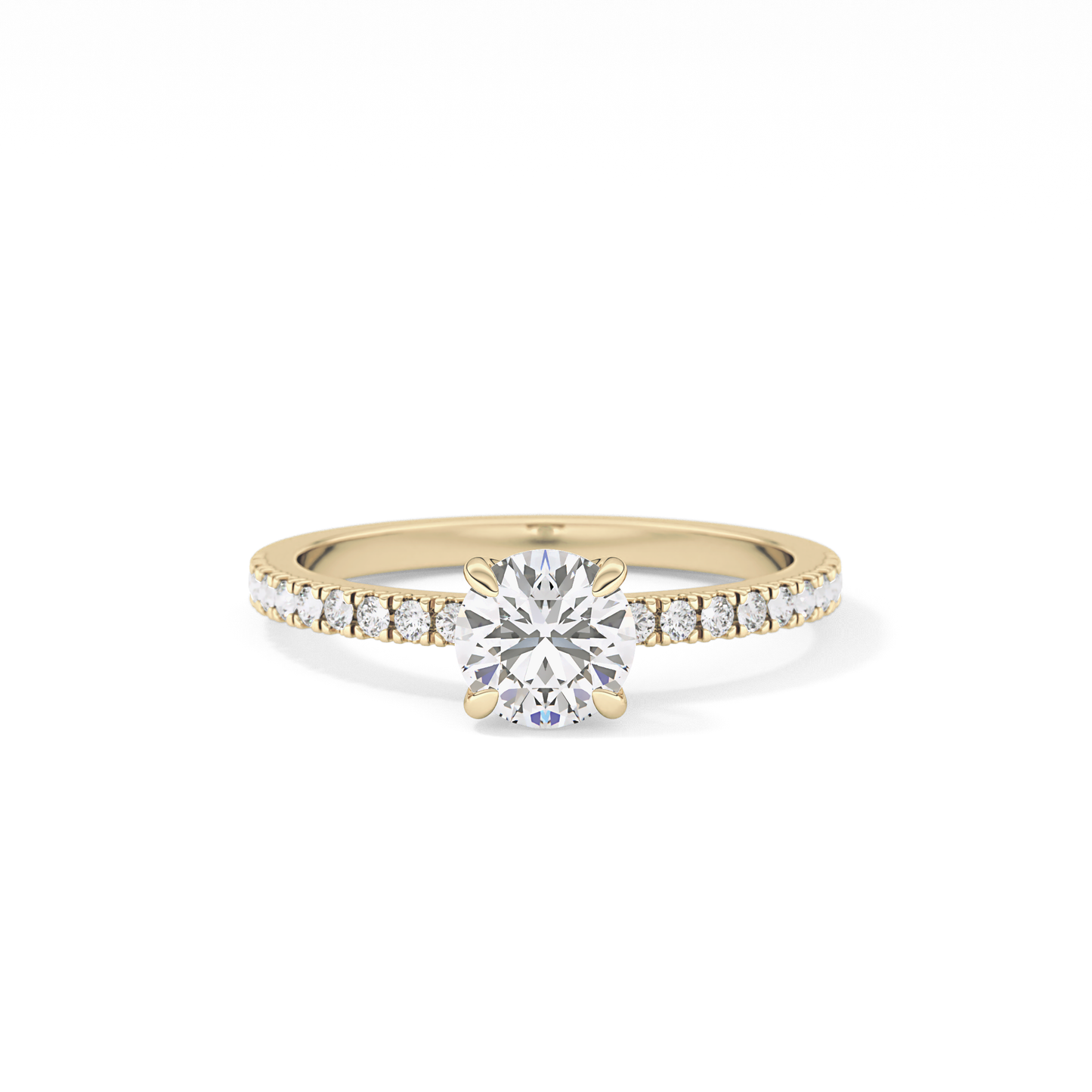 Round Pave Lab Grown Diamond Engagement Ring