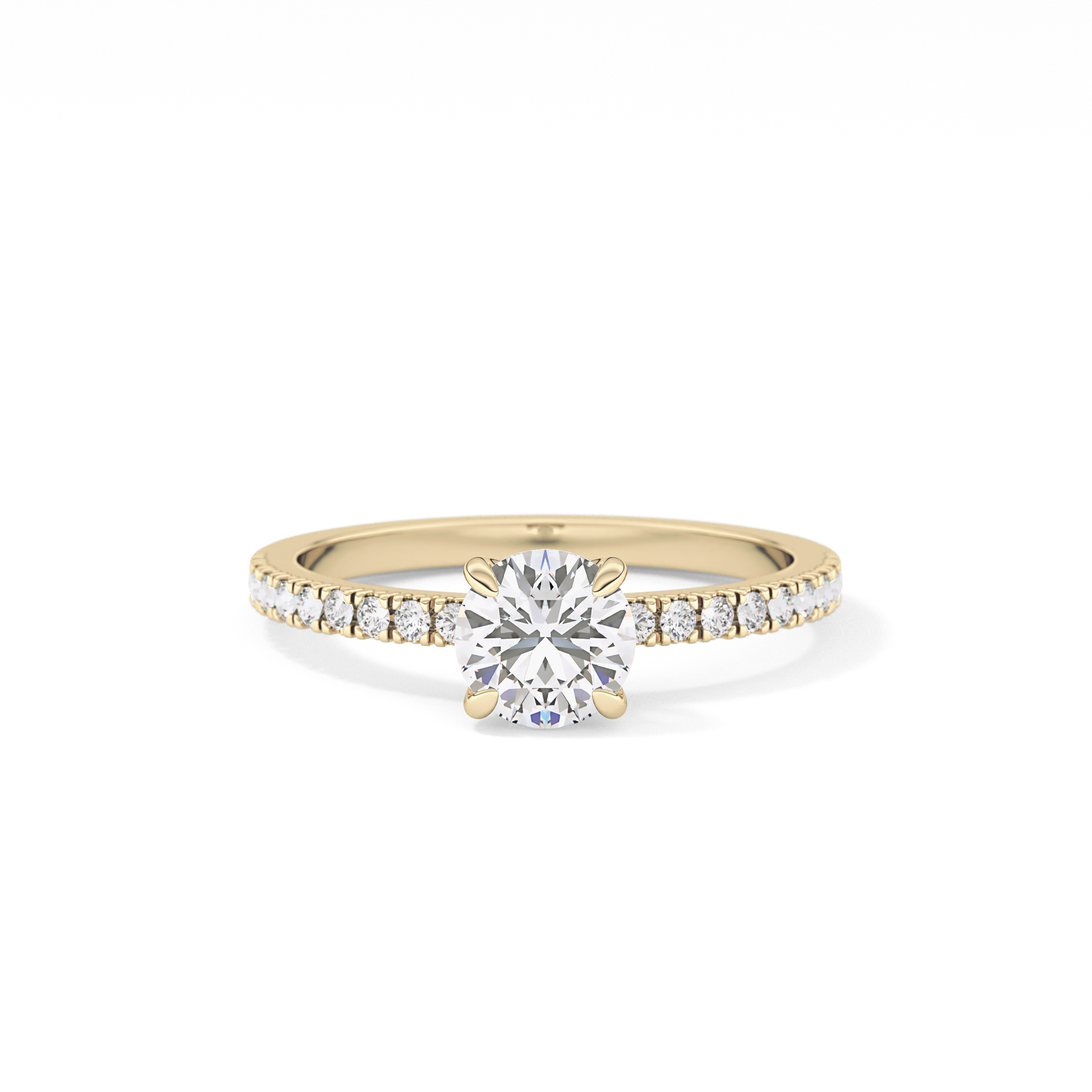Round Pave Lab Grown Diamond Engagement Ring