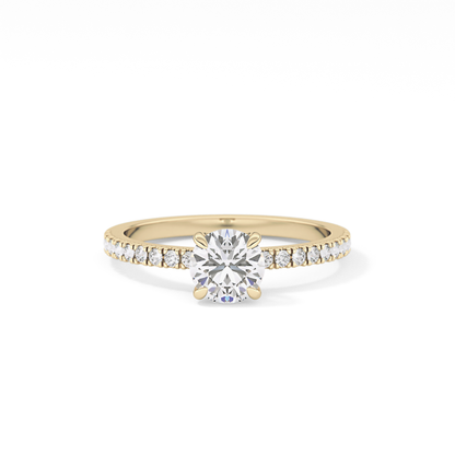 Round Pave Lab Grown Diamond Engagement Ring