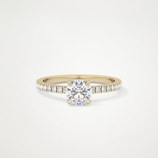 Round Pave Lab Grown Diamond Engagement Ring