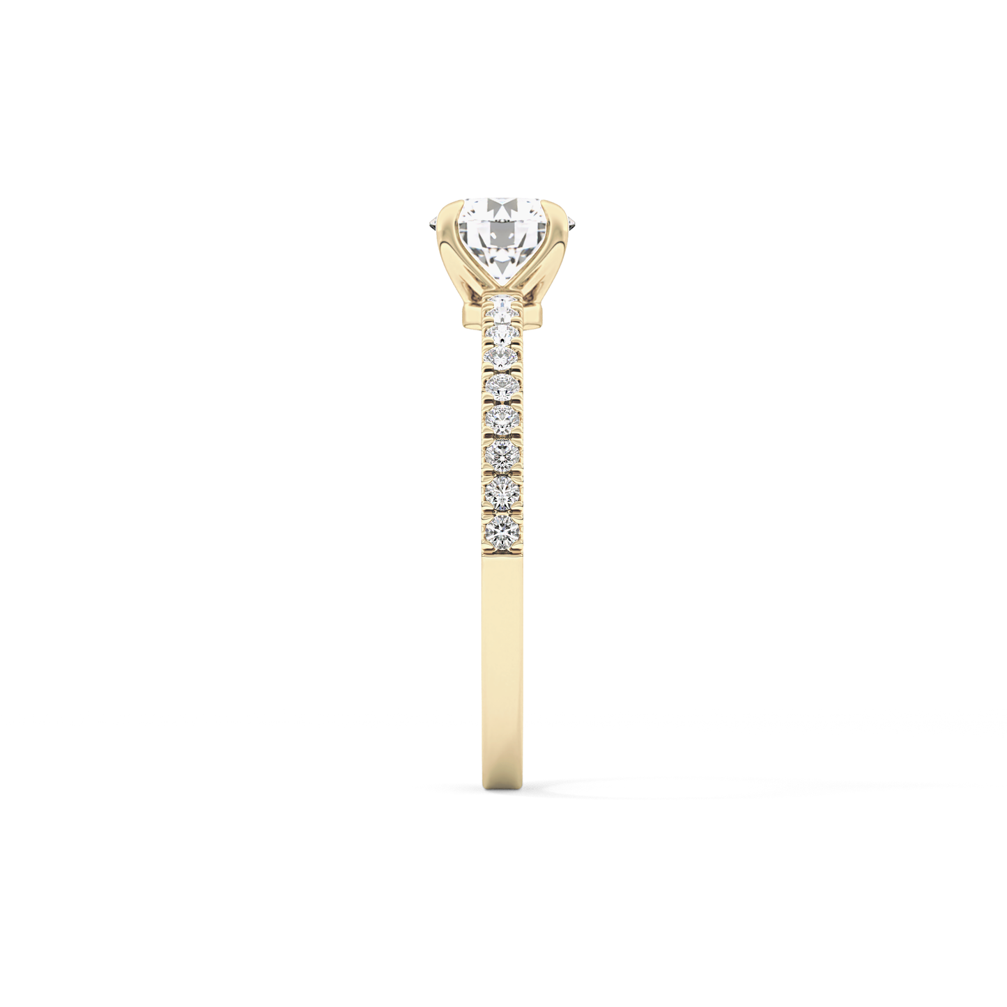 Round Pave Lab Grown Diamond Engagement Ring