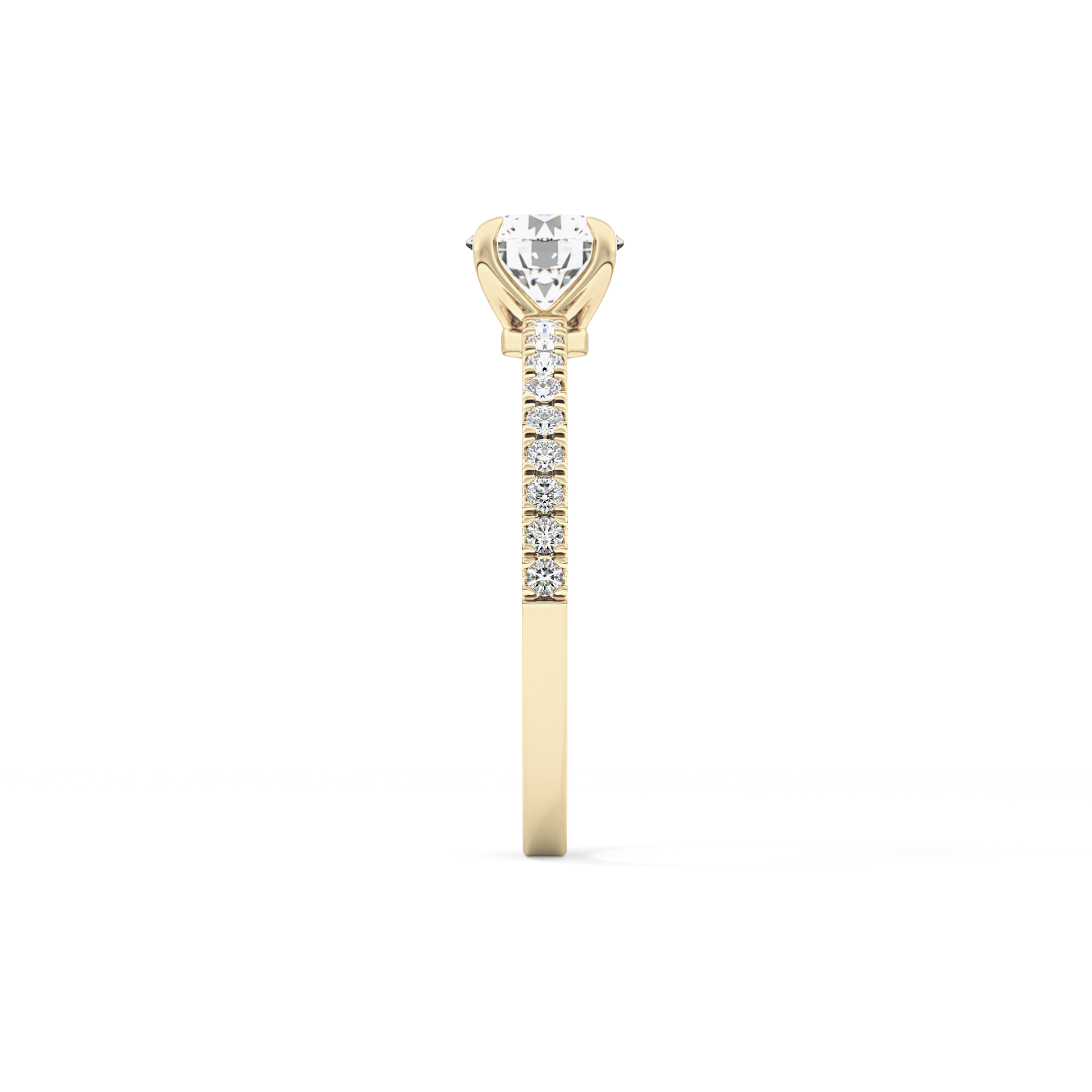 Round Pave Lab Grown Diamond Engagement Ring