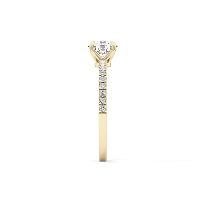 Round Pave Lab Grown Diamond Engagement Ring