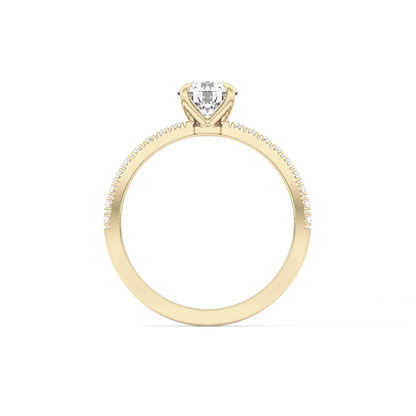 Round Pave Lab Grown Diamond Engagement Ring