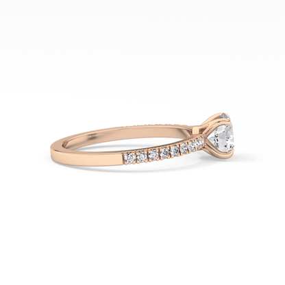 Round Pave Lab Grown Diamond Engagement Ring