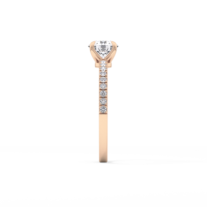 Round Pave Lab Grown Diamond Engagement Ring