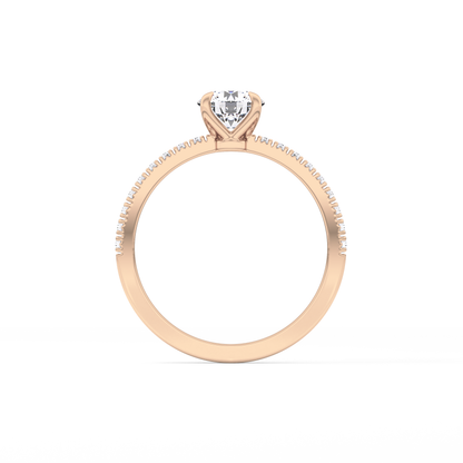 Round Pave Lab Grown Diamond Engagement Ring