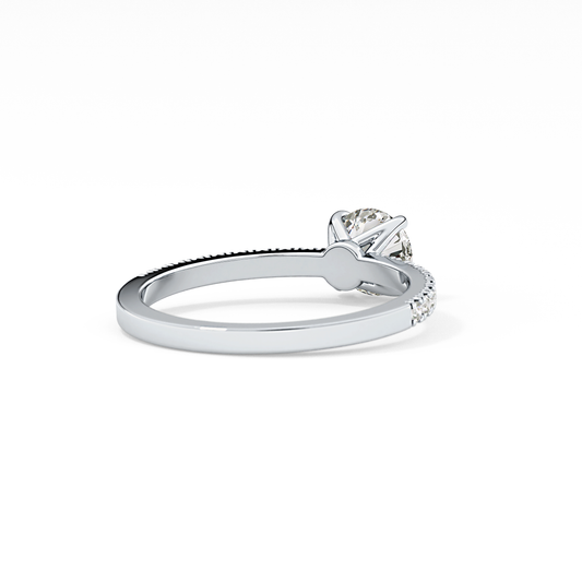 Round Pave Lab Grown Diamond Engagement Ring