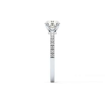 Round Pave Lab Grown Diamond Engagement Ring