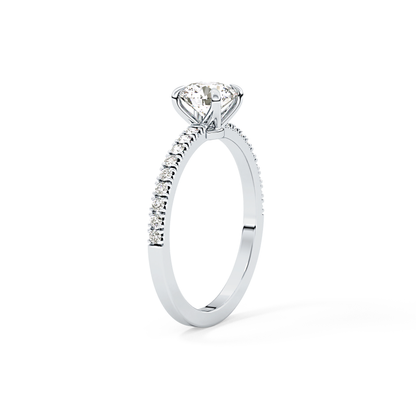 Round Pave Lab Grown Diamond Engagement Ring