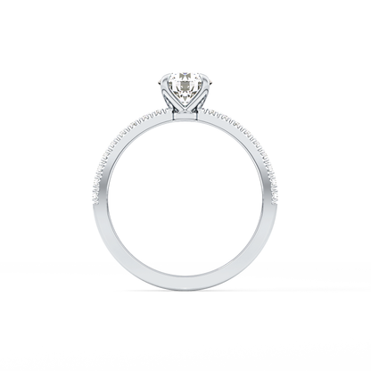 Round Pave Lab Grown Diamond Engagement Ring