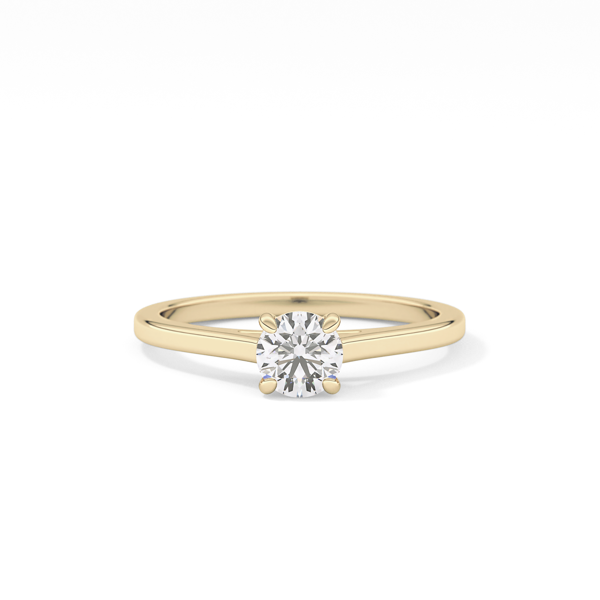 Round Solitaire Lab Grown Diamond Engagement Ring