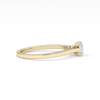 Round Solitaire Lab Grown Diamond Engagement Ring