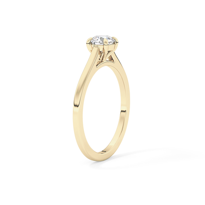 Round Solitaire Lab Grown Diamond Engagement Ring