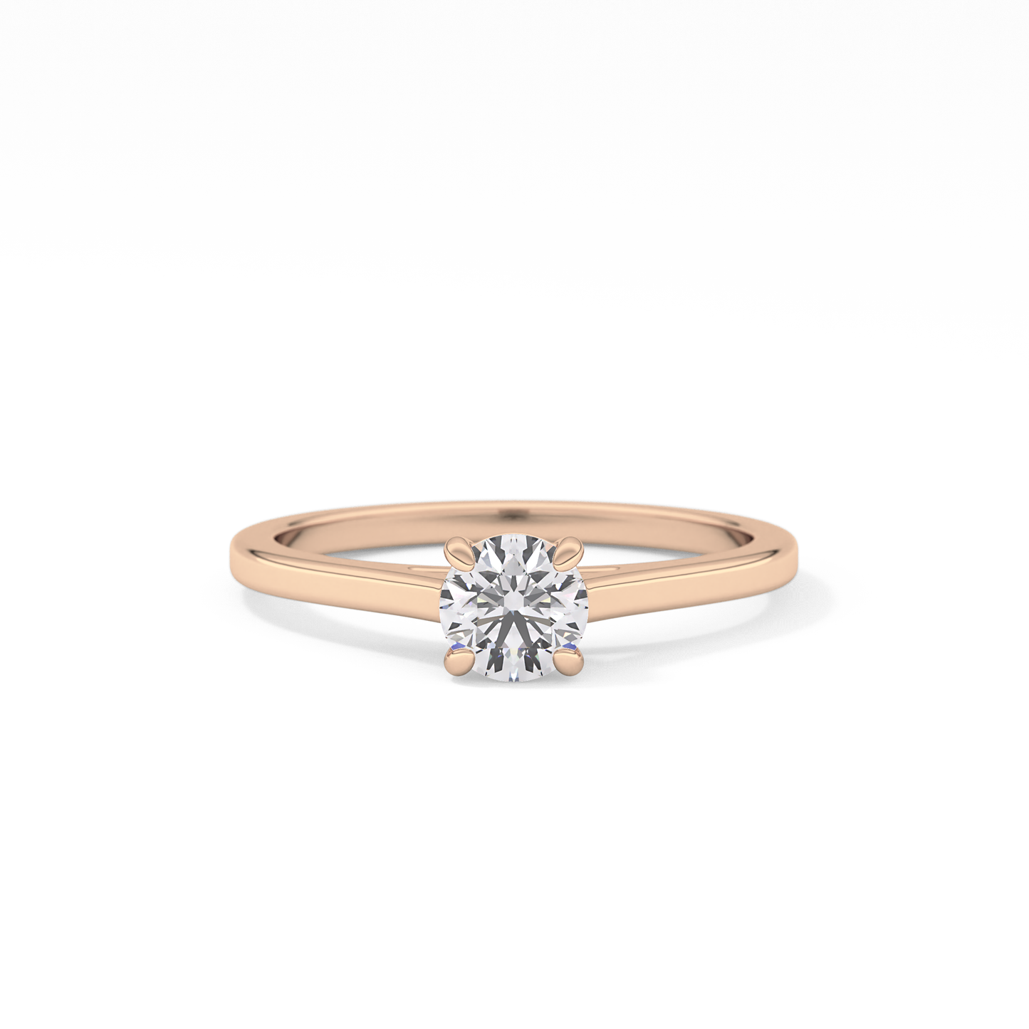 Round Solitaire Lab Grown Diamond Engagement Ring