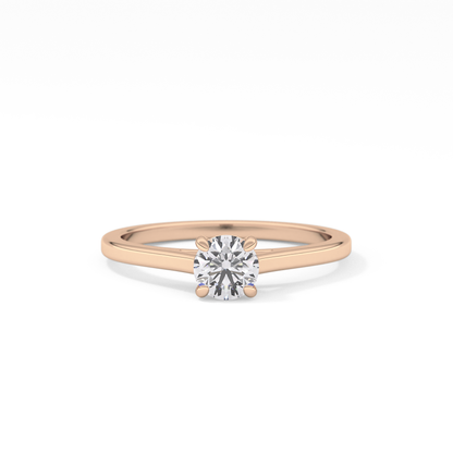 Round Solitaire Lab Grown Diamond Engagement Ring