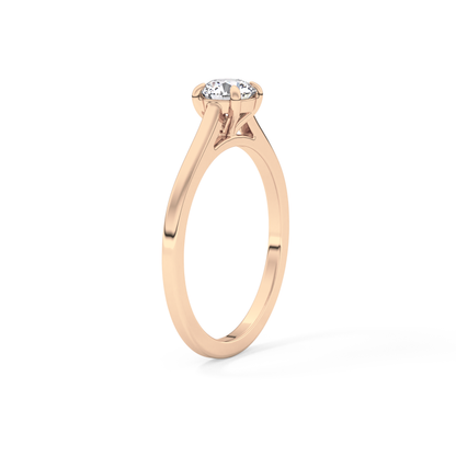 Round Solitaire Lab Grown Diamond Engagement Ring
