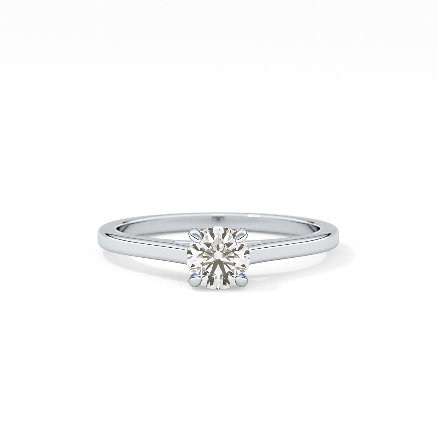 Round Solitaire Lab Grown Diamond Engagement Ring