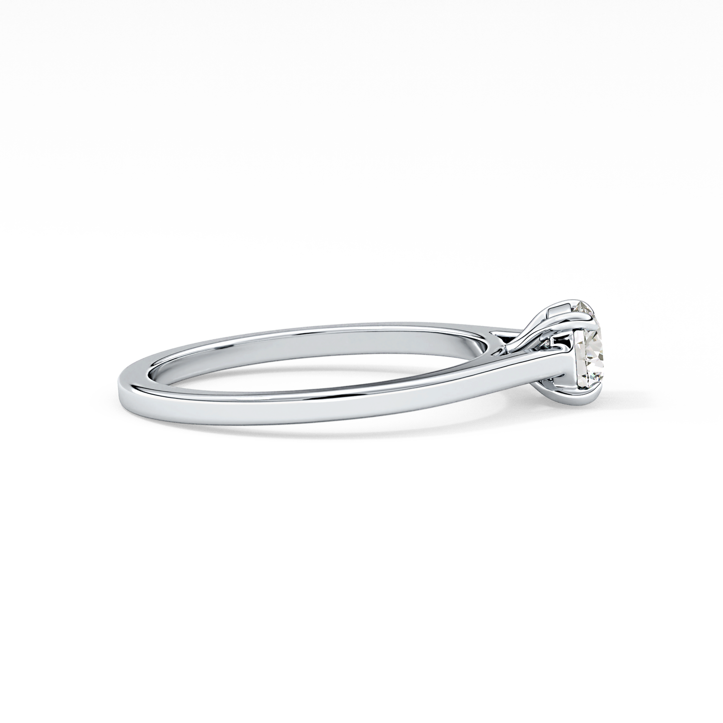 Round Solitaire Lab Grown Diamond Engagement Ring