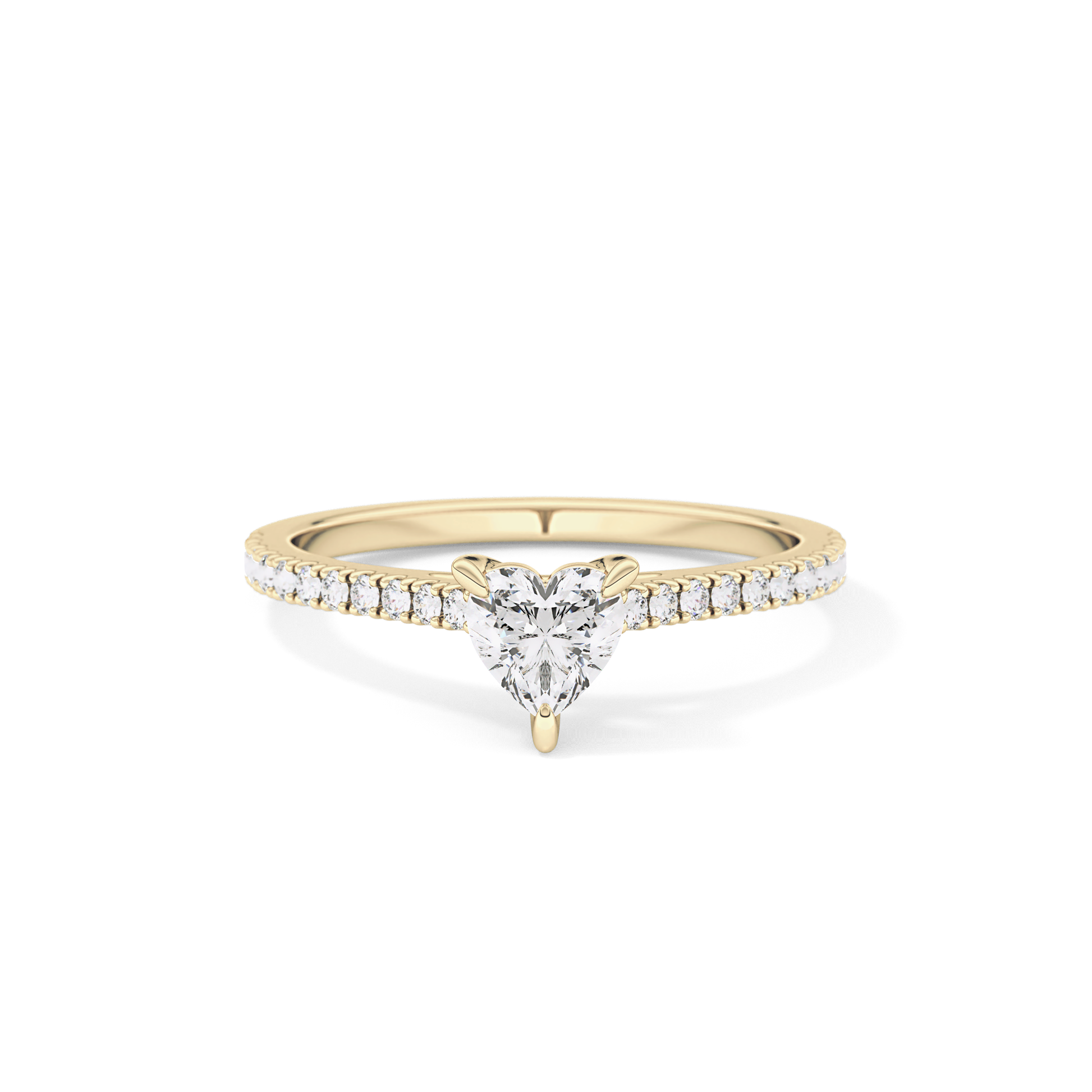 Heart Pave Lab Grown Diamond Engagement Ring