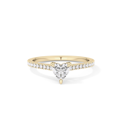 Heart Pave Lab Grown Diamond Engagement Ring