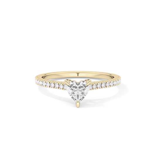 Heart Pave Lab Grown Diamond Engagement Ring