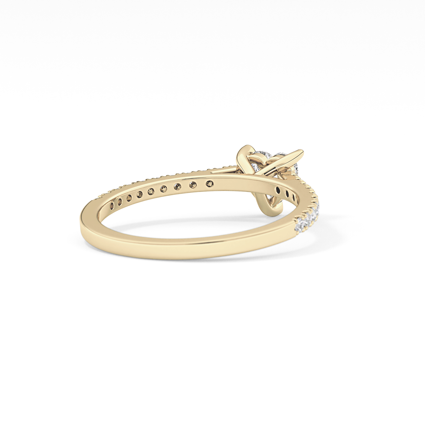 Heart Pave Lab Grown Diamond Engagement Ring