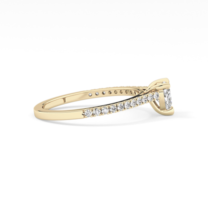 Heart Pave Lab Grown Diamond Engagement Ring