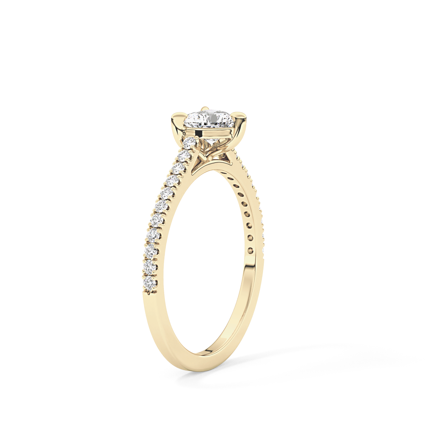 Heart Pave Lab Grown Diamond Engagement Ring
