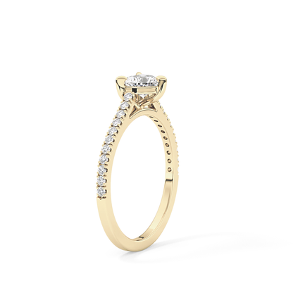 Heart Pave Lab Grown Diamond Engagement Ring