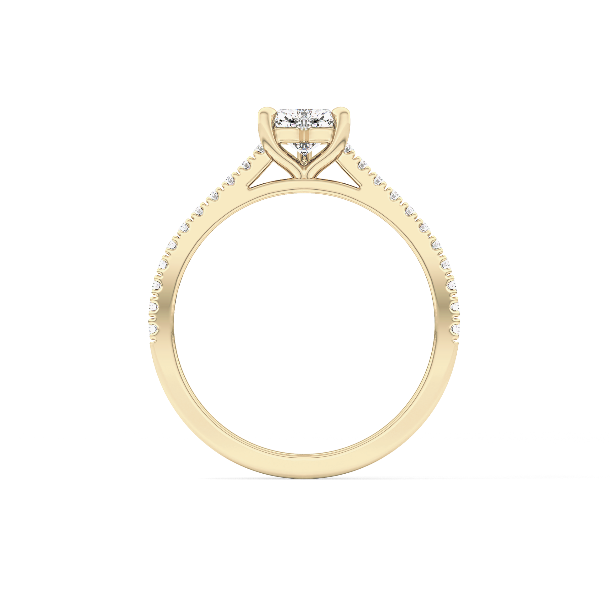 Heart Pave Lab Grown Diamond Engagement Ring