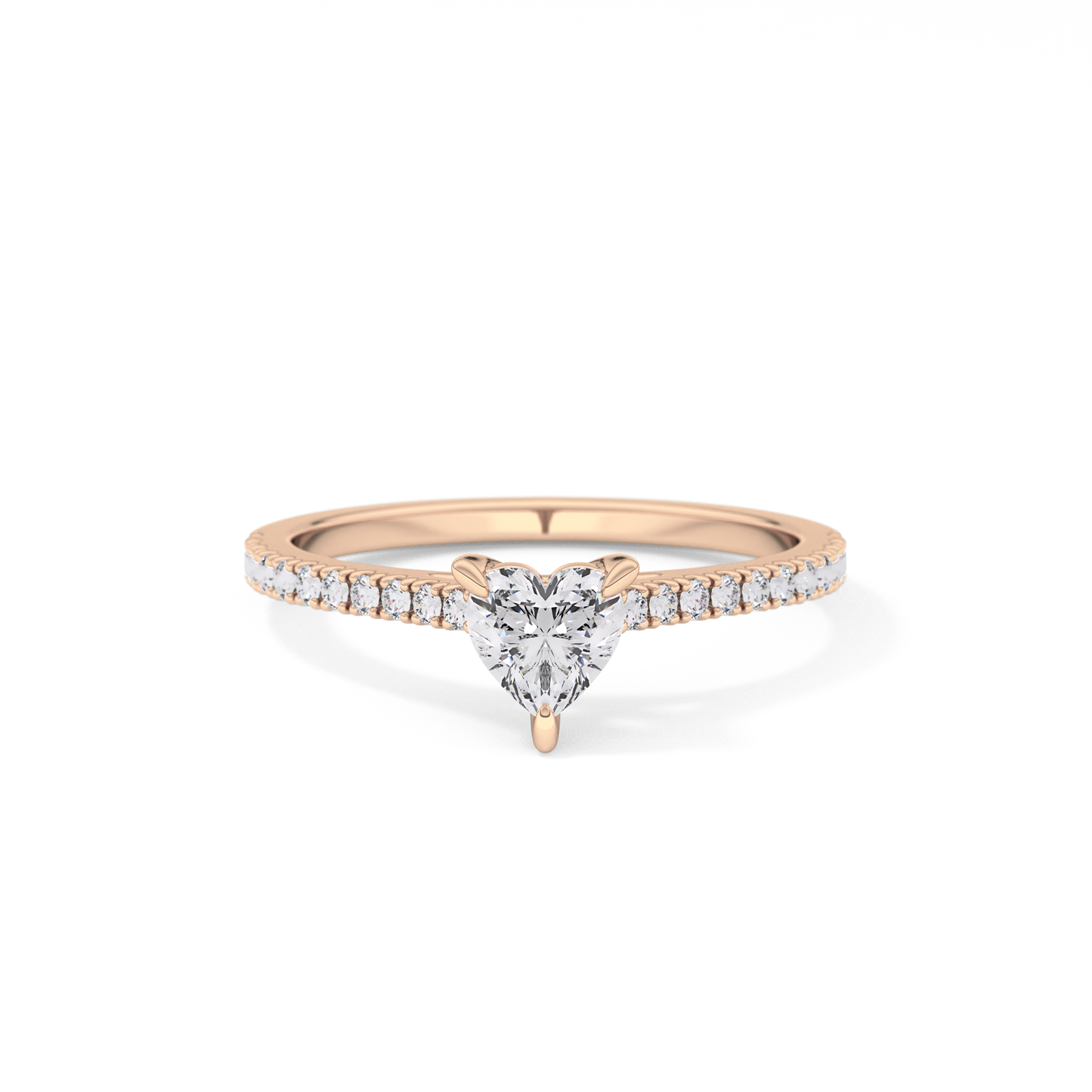 Heart Pave Lab Grown Diamond Engagement Ring