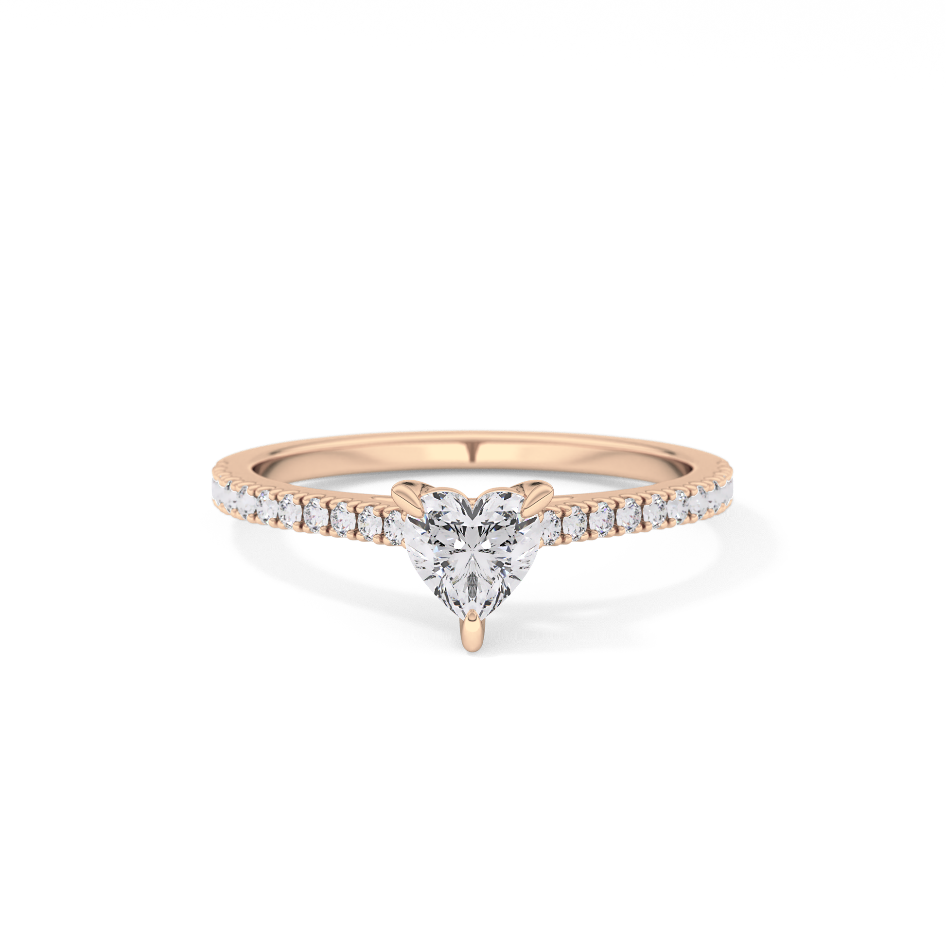 Heart Pave Lab Grown Diamond Engagement Ring