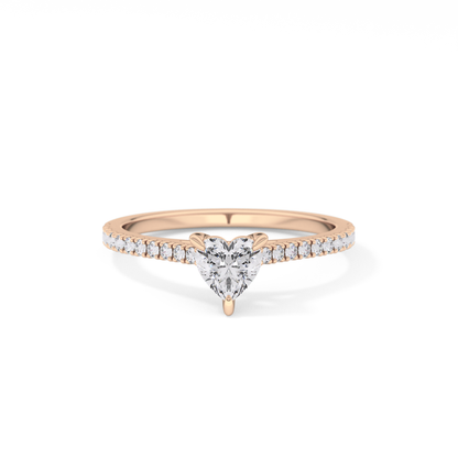 Heart Pave Lab Grown Diamond Engagement Ring