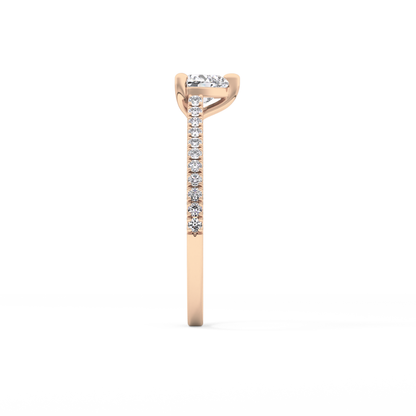 Heart Pave Lab Grown Diamond Engagement Ring
