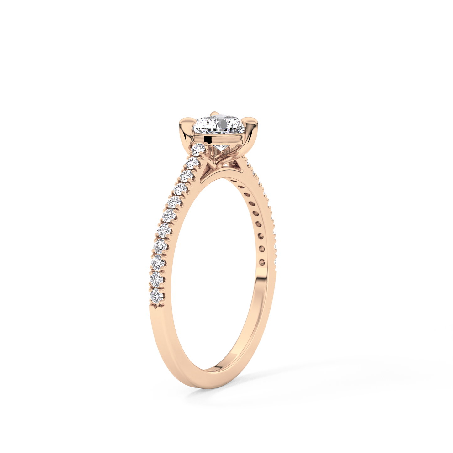 Heart Pave Lab Grown Diamond Engagement Ring