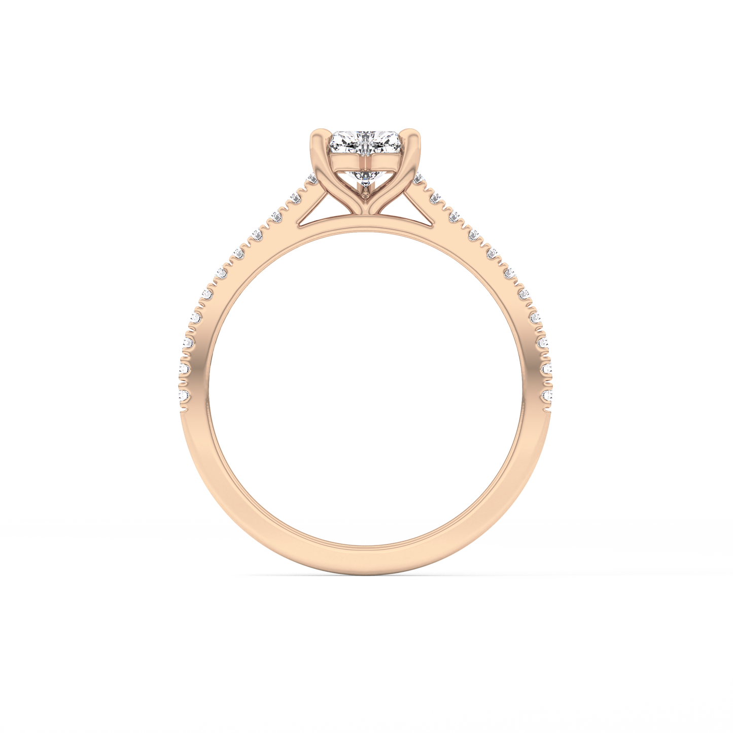 Heart Pave Lab Grown Diamond Engagement Ring