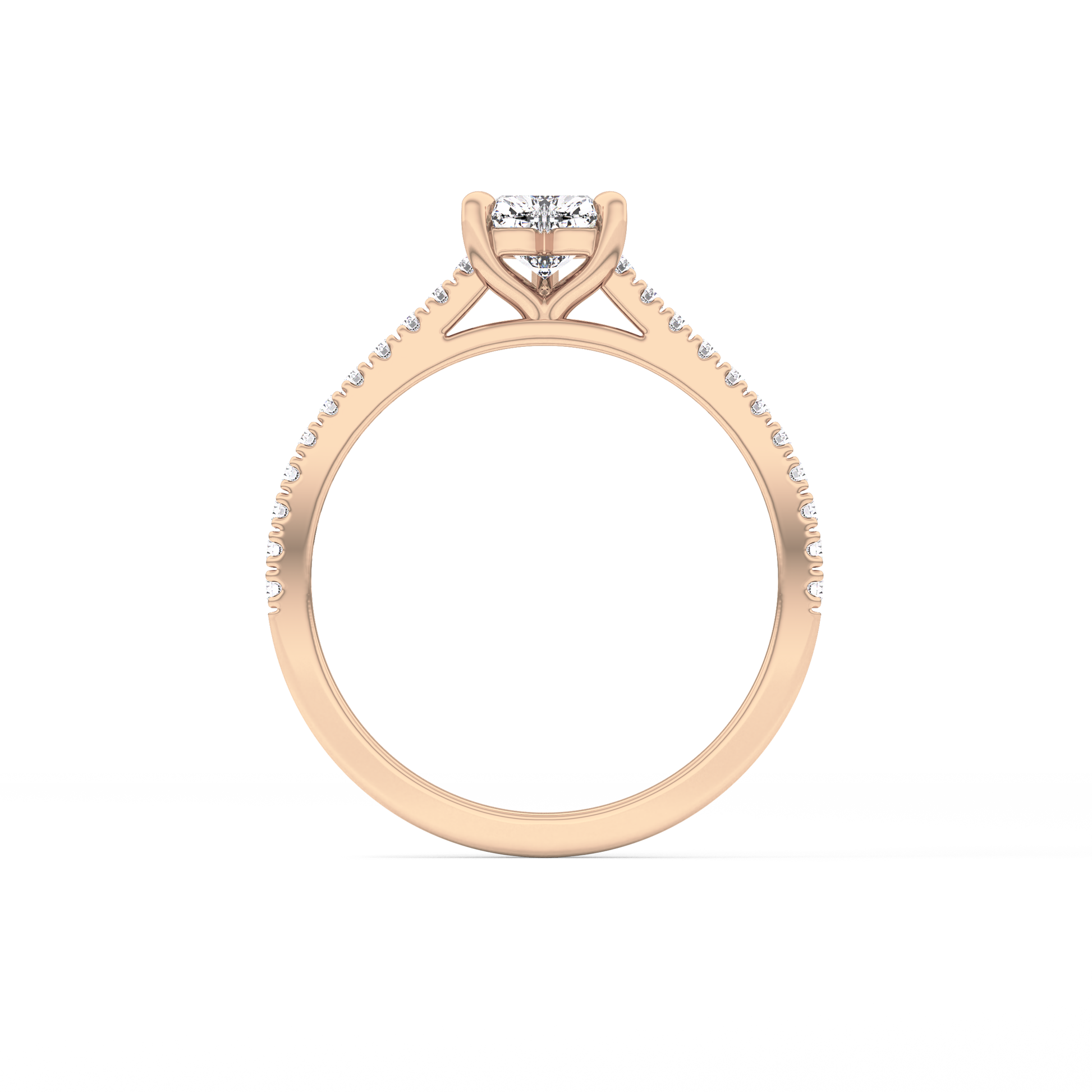 Heart Pave Lab Grown Diamond Engagement Ring
