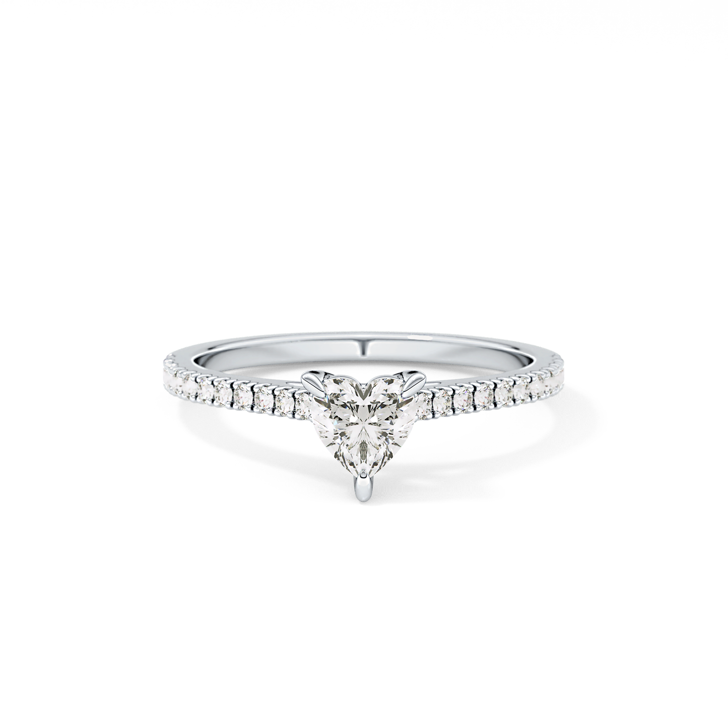 Heart Pave Lab Grown Diamond Engagement Ring